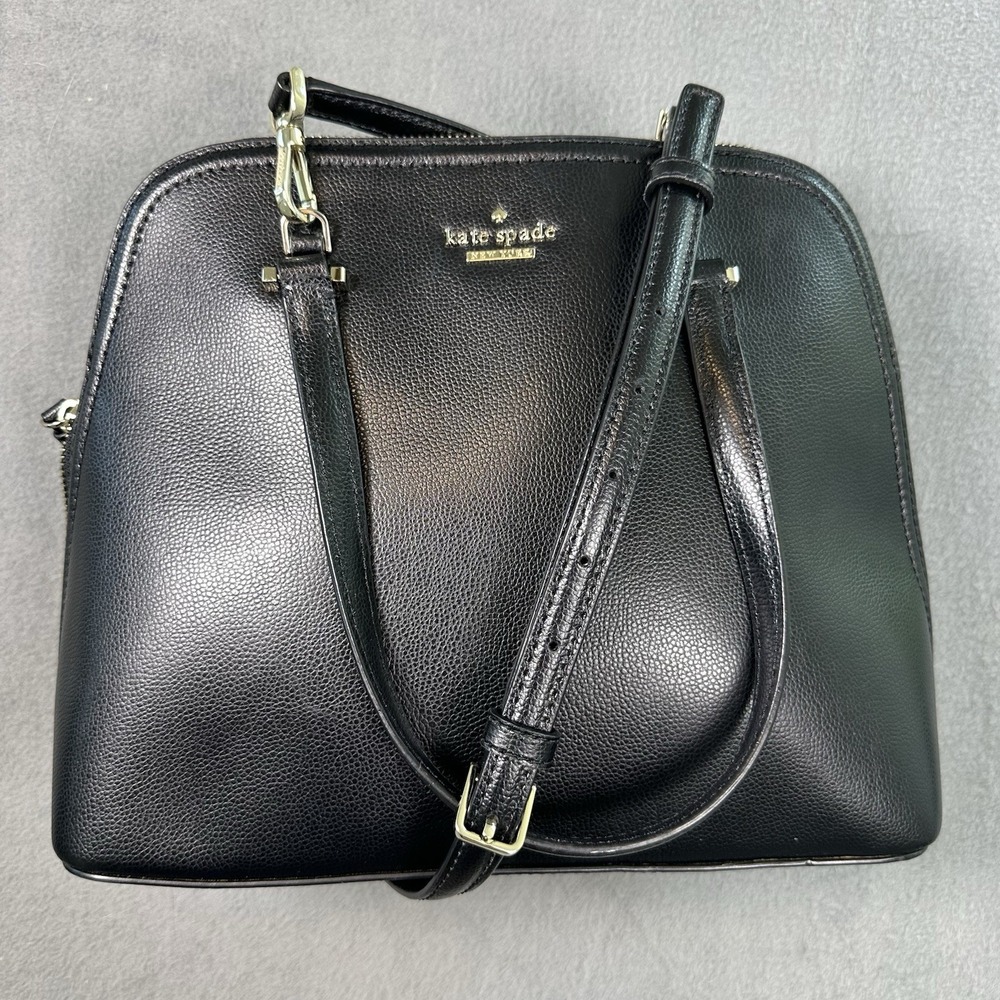 Kate Spade Patterson Drive Dome Satchel Black Leather Crossbody Shoulder Bag